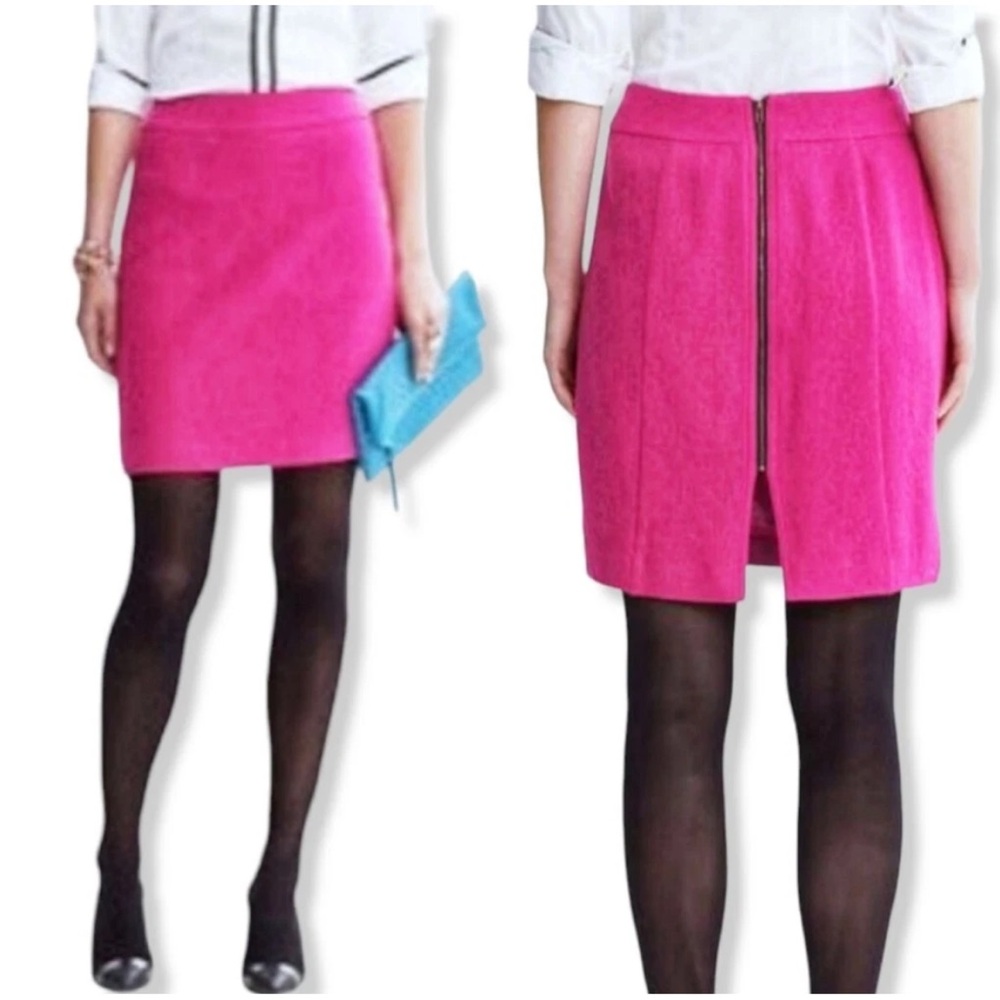 Banana Republic Womens Pencil Skirt Fuschia Knee Length Lined‎ Slit Wool Blend 6